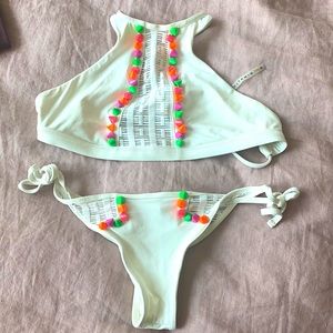 Vitamin A white bikini with embellishments
